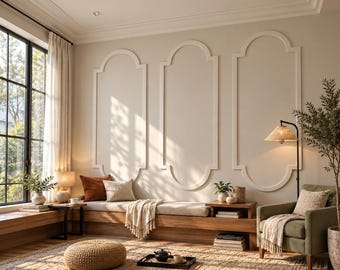 Gebogen MDF-wandlijst – Decoratieve wandpanelenset