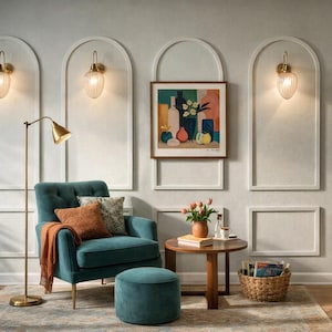 arched mdf wall molding design
