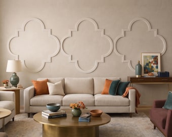 Decorative MDF Wall Molding Kit, Clover Wall Trim Panel