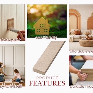 MDF wall molding kit features including ready to paint eco friendly easy to install durable material affordable elegant