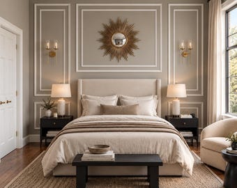 Nested Wall Molding Kit for Bedroom, Peel and Stick Wall Paneling