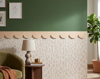MDF Wall Molding, Scallop-Wave Panel, Decorative Accent Wall Trim