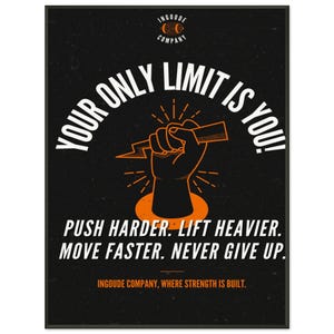 Home Gym Motivation Wall Art, Fitness Poster, Inspirational Gym Decor, Workout Motivation Quote, Fitness Gift Ideas, Gym Quotes, Fitness