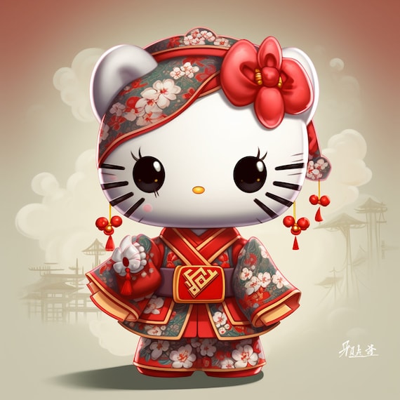 A Kitty in Traditional Chinese Dress - Etsy