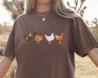Chicken T-Shirt Women Chicken Shirt Chicken Breeds Shirt Farm Girl Shirt Farmer TShirt Funny Chicken Shirt Chicken Lover Gift Farm Lady