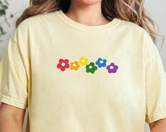 Gay Pride Wildflowers Shirt Subtle Pride Shirt Discreet Pride Shirt Subtle Gay Pride Pride Outfit Rainbow Flowers Shirt LGBTQ Pride T Shirt