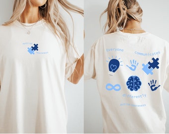 Everyone Communicates Differently Shirt, Color Comforts Autism Shirt, Autism Awareness Shirt, Autism Teacher Shirt, Autism Month Tee