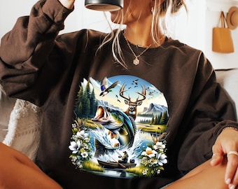 Hunting Season Sweatshirt Wilderness Sweatshirt Vintage Crewneck Sweatshirt Hunting Season Sweatshirt Deer Hunting Duck HuntingSweatshirt