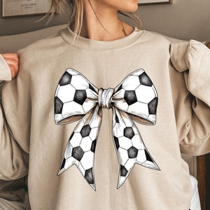 Bow Soccer Shirt, Soccer Bow Sweatshirt, Soccer Mom Shirt, Soccer Auntie Shirt, Game Day Shirts, Coquette Soccer Shirt