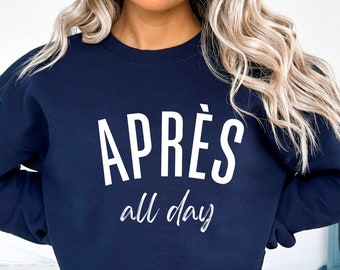 Apres Ski Sweatshirt, Retro Ski Sweater, Apres Ski Crewneck, Cute Winter Sports Sweatshirt, Apres Ski Girls Weekend, Skiing Sweatshirt