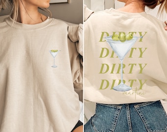 Martini Sweatshirt, Dirty Martini Lover Gift, Martini Cocktail Pullover, Tini Time Sweatshirt, Preppy Crewneck, Bartender Gift, Aesthetic