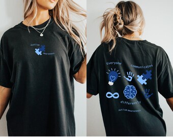 Todos se comunican de manera diferente Camisa de concientización sobre el autismo, Camisa de mamá con autismo, Camisa de neurodiversidad, Camisa de maestro de autismo, Camiseta de aceptación del autismo