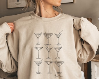 Sudadera Dirty Martini Social Club, camisa de noche de chicas, camisa de club social de moda, amante extra sucio de Dirty Martini, camisa divertida de Martini