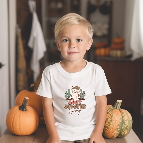 Western Halloween Toddler Tshirt, Boot Scootin Spooky Shirt, Funny Ghost Tshirt, Cowboy Ghost Shirt, Boot Scootin Spooky Tshirt, Ghost Shirt