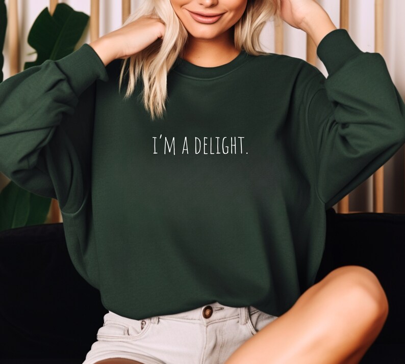 I'm A Delight Sweatshirt Funny Crewneck Sweatshirt Woman's Sweatshirt ...