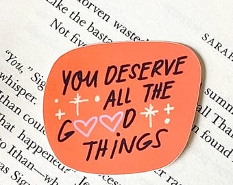 Sticker Good Things : vinyle mat, Kindle, ordinateur portable, bouteille d'eau