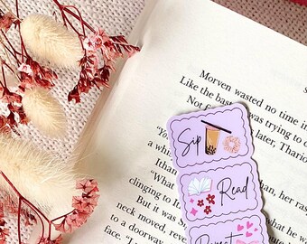 Sticker Sip Read Repeat : Sticker lecteur en vinyle mat