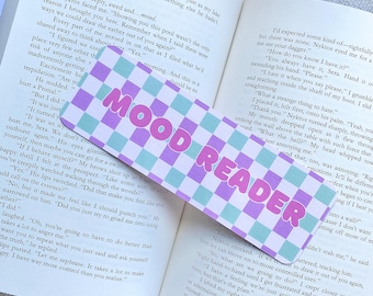 Mood Reader Bookmark; Cute Bookmark; Pretty Bookmark; Gingham; Pink; Book Lover; Reader Gift; Gifts for her; Birthday Present