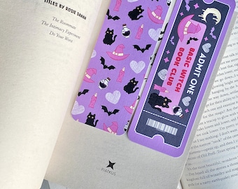 Basic Witch Bookmark; Ticket Bookmark; Cute Bookmark; Pretty Bookmark; Book Lover; Reader Gift; Gifts for her; Halloween