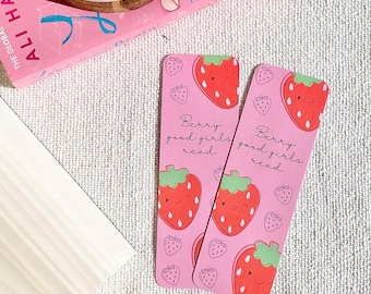 Marque-page fraise ; Marque-page mignon ; Joli marque-page ; Cadeau lecteur ; Cadeaux pour elle ; Anniversaire