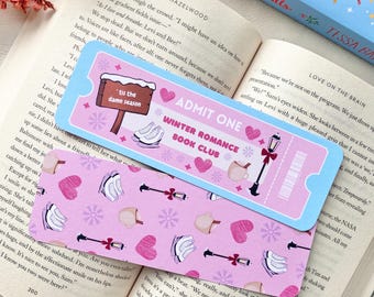 Marque-page Romance d'hiver ; Marque-page mignon pour adulte ; Marque-page pour les billets ; Cadeaux pour elle