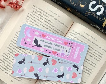 Magical Fantasy Bookmark; Ticket Bookmark; Cute Adult Bookmark; Fourth Wing Bookmark; Gifts for Her