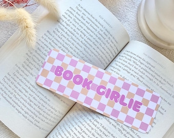 Marque-page livre pour filles ; Marque-page mignon ; Joli marque-page ; Vichy ; rose ; Amoureux des livres ; Cadeau lecteur ; Cadeaux pour elle ; Cadeau d'anniversaire