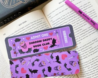 Shadow Daddy Bookmark; Ticket Bookmark; Cute Bookmark; Pretty Bookmark; Book Lover; Reader Gift; Gifts for her; Halloween