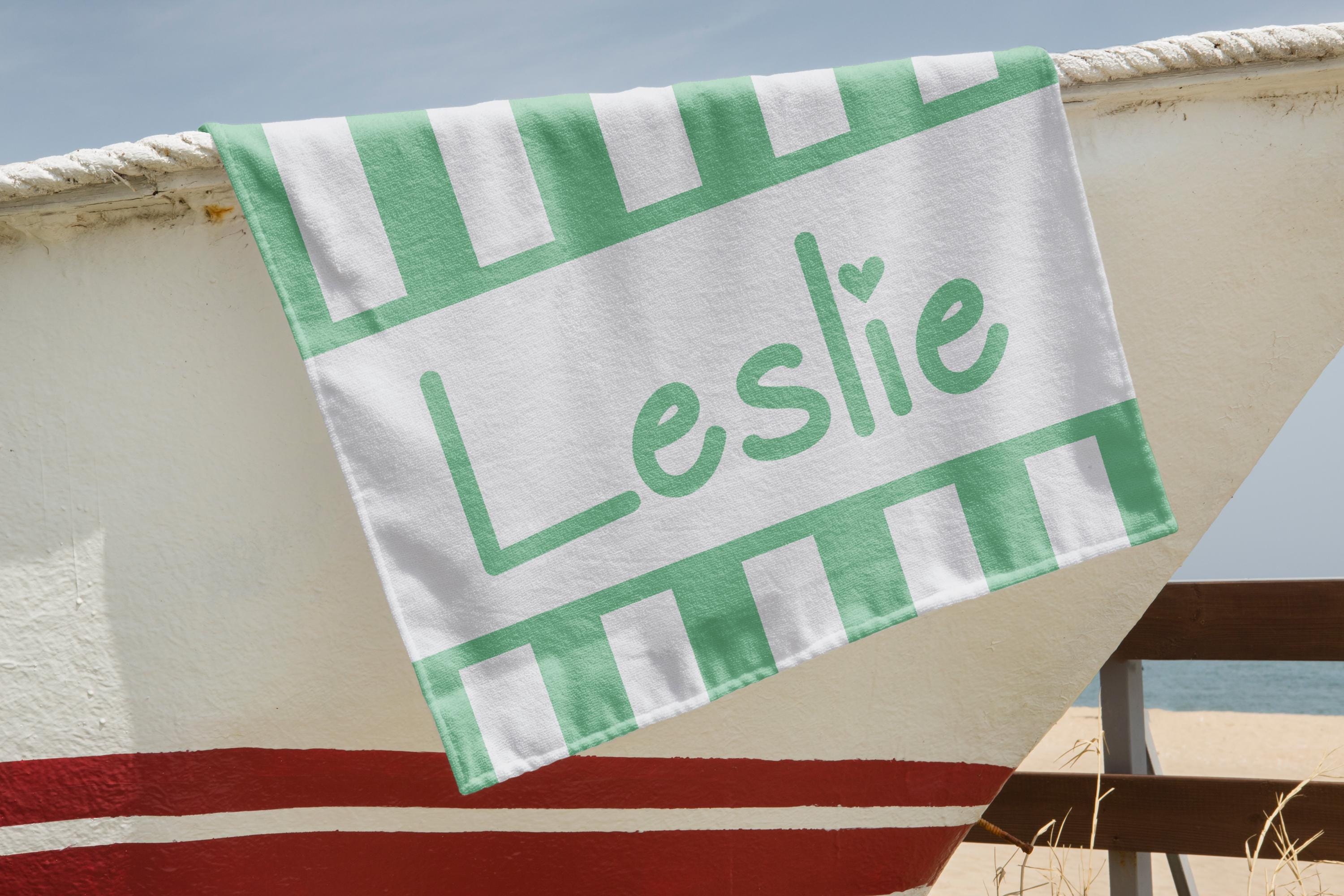 Striped Personalized Beach Towel, Oversized Custom Monogram Pool Towel, Pool Towels For Kids/Adult, Outside Birthday Vacation Gift