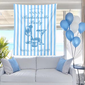 Bachelorette Party Banner, Custom Location Bachelorette Tapestry, Beach Bachelorette Backdrop, Decorations for Beach Bash, Photo Backdrop