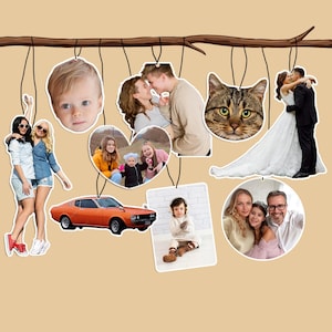 Custom Photo Air Freshener, Car Ornament Hanging, Personlized Car Freshie, Car Accessories for Boyfriend, Picture Freshener, Car Decorations
