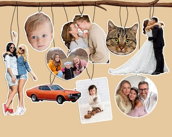 Custom Photo Air Freshener, Car Ornament Hanging, Personlized Car Freshie, Car Accessories for Boyfriend, Picture Freshener, Car Decorations