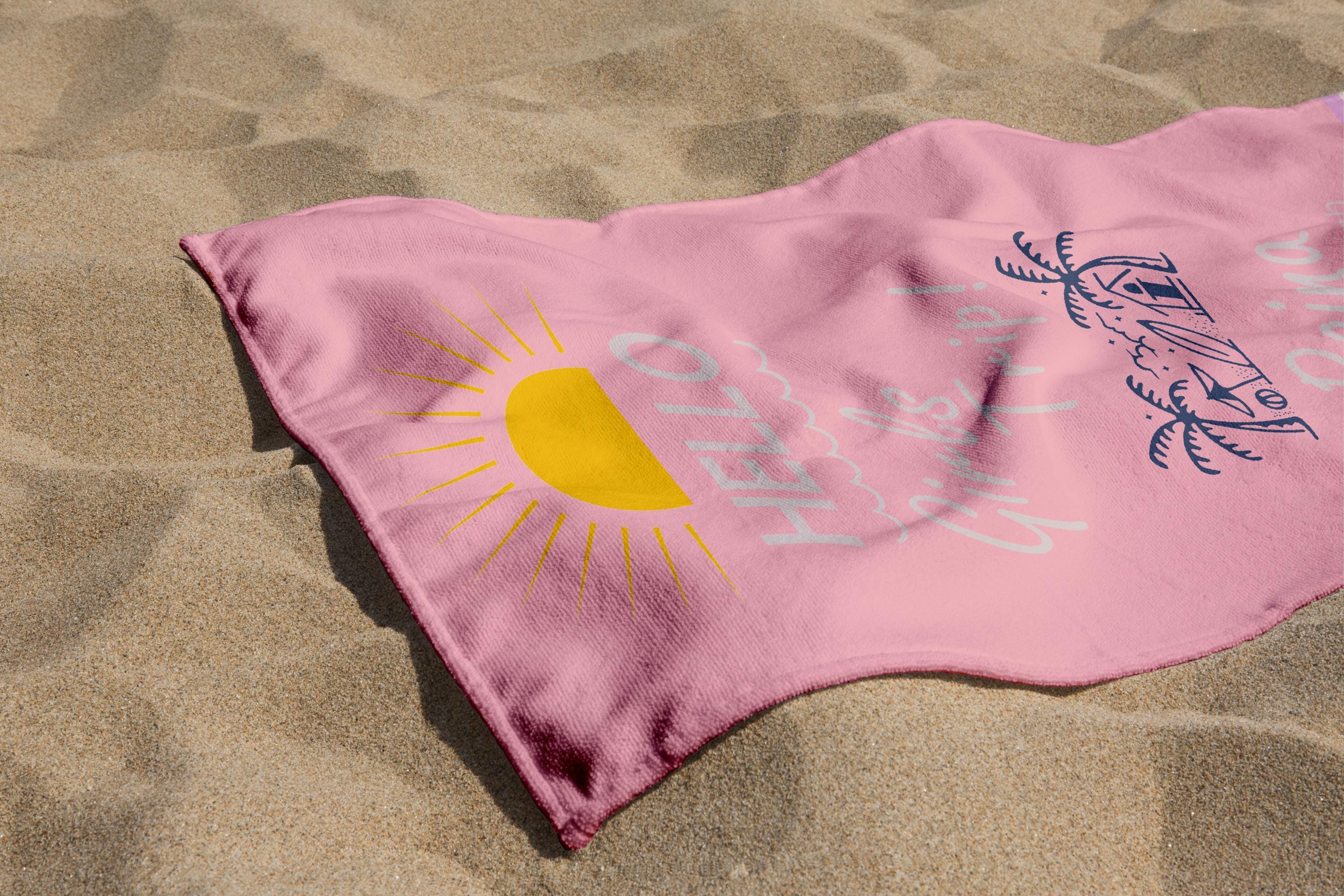 Personalized Girls Trip Beach Towel With Name, Rulti Color Custom Keepsake Beach Towels, Outside Birthday Vacation Gift, Bridesmaid Towel