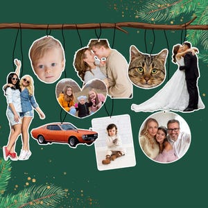Custom Photo Air Freshener, Personalized Cat/Dog/family Car Ornament Hanging, Duplex Print Car Freshies, Various scents Car Ornament Gift