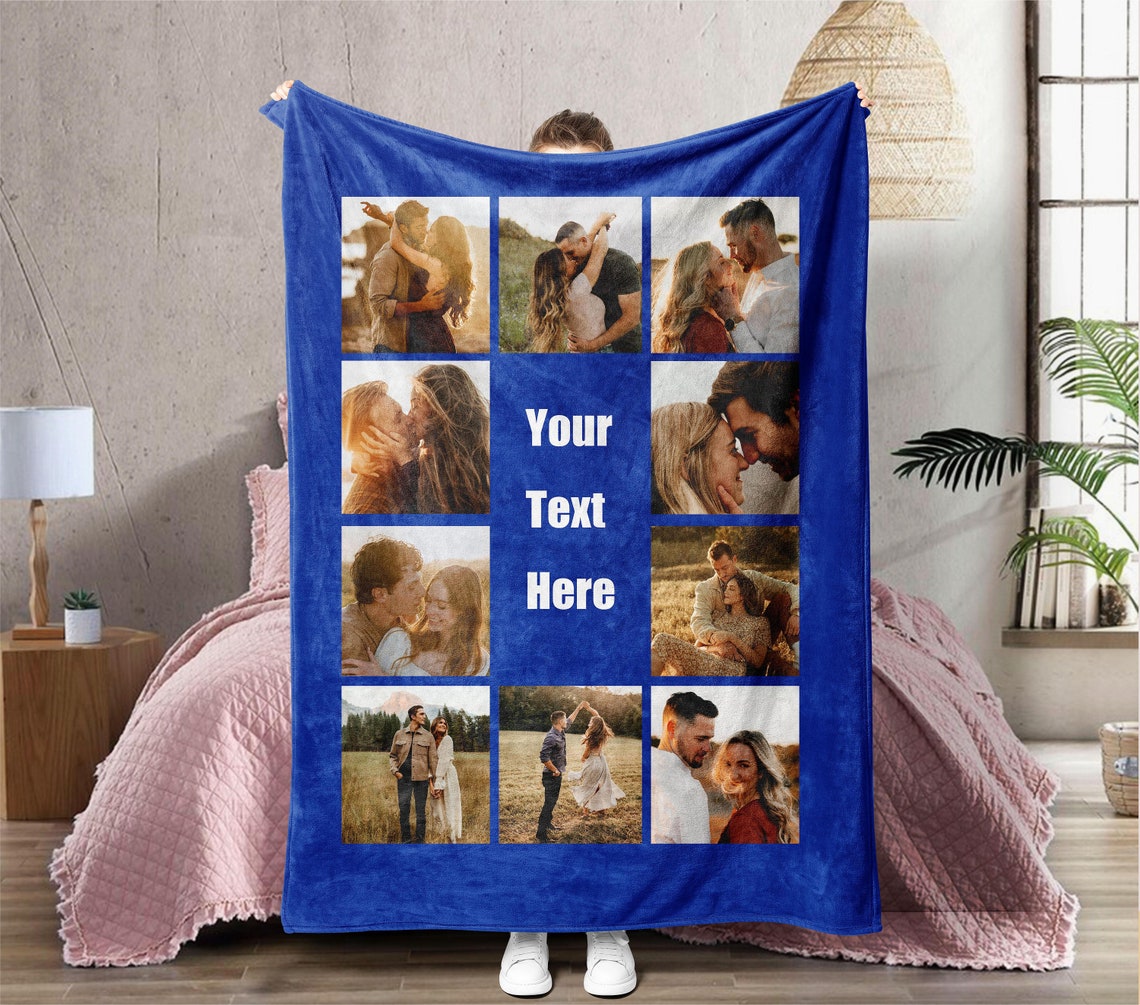Customizable Photo Blanket Collage Personalized Gift for Etsy