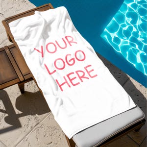 Custom Logo Beach Towel, Towel Gifts for Coworker, Pool Towel for Adult Kid, Pool Towel Gift Appreciation, Company Logo, Your Logo Here