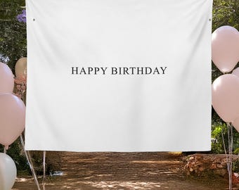 Pancarta de cumpleaños personalizada, banderín con nombre personalizado para cumpleaños, fondo para cumpleaños, letrero de bienvenida de tela para cumpleaños, arte de pared bohemio, tapiz de cumpleaños