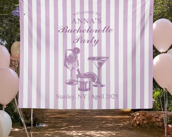 Tapisserie côtière personnalisée pour célibataire, décorations de plaque de bienvenue pour une fête à la plage, toile de fond photo, toile de fond suspendue pour la douche nuptiale