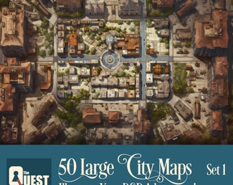 50 Small City Maps Set 1, Dnd City Illustrations, Dungeons and Dragons ...