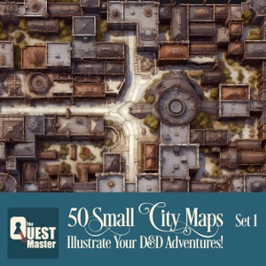 50 mapas de cidades pequenas, conjunto 1, ilustrações de cidades DnD, cidades de Dungeons and Dragons, recursos de Dungeon Master