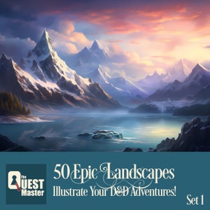 50 Epic Landscape Set 1, DnD Landscape Illustrations, Dungeons and Dragons Landscapes, Dungeon Master Resources