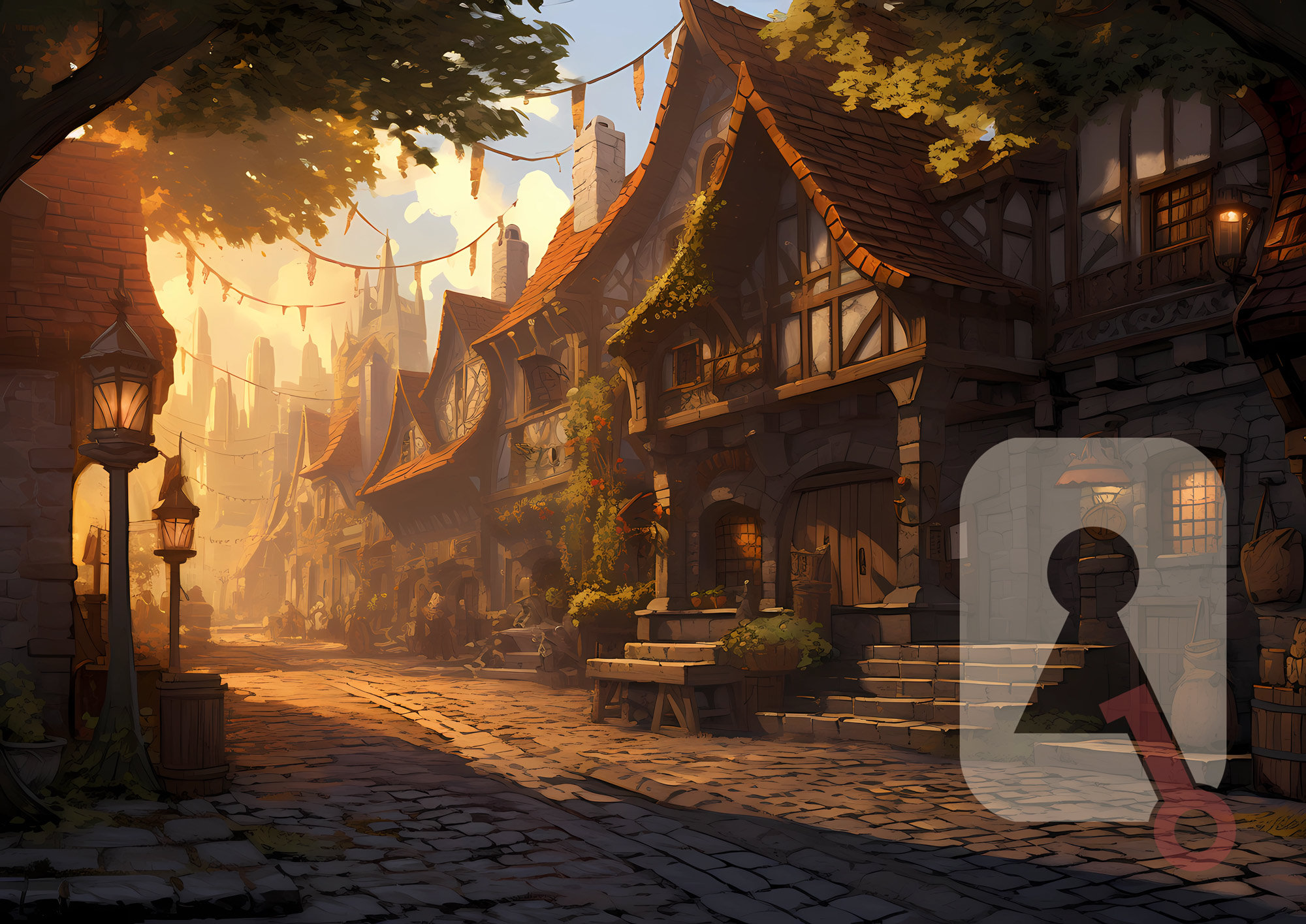 50 Villages Set 1, Dnd Village Illustrations, Dungeons and Dragons