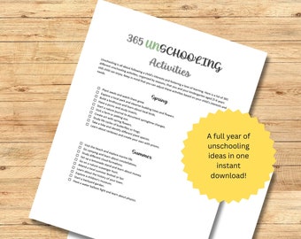 365 Days of Unschooling Activities | Done For You | Instant Download