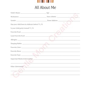 Boho Rainbow | Childcare | Daycare Enrollment Form Bundle | Printable | Instant Download for Preschool | Home Daycare | Childcare Center