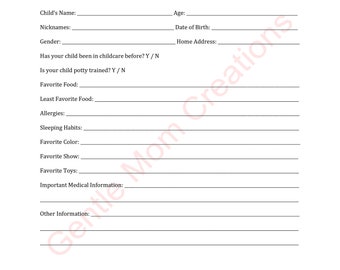 Boho Rainbow | Childcare | Daycare Enrollment Form Bundle | Printable | Instant Download for Preschool | Home Daycare | Childcare Center