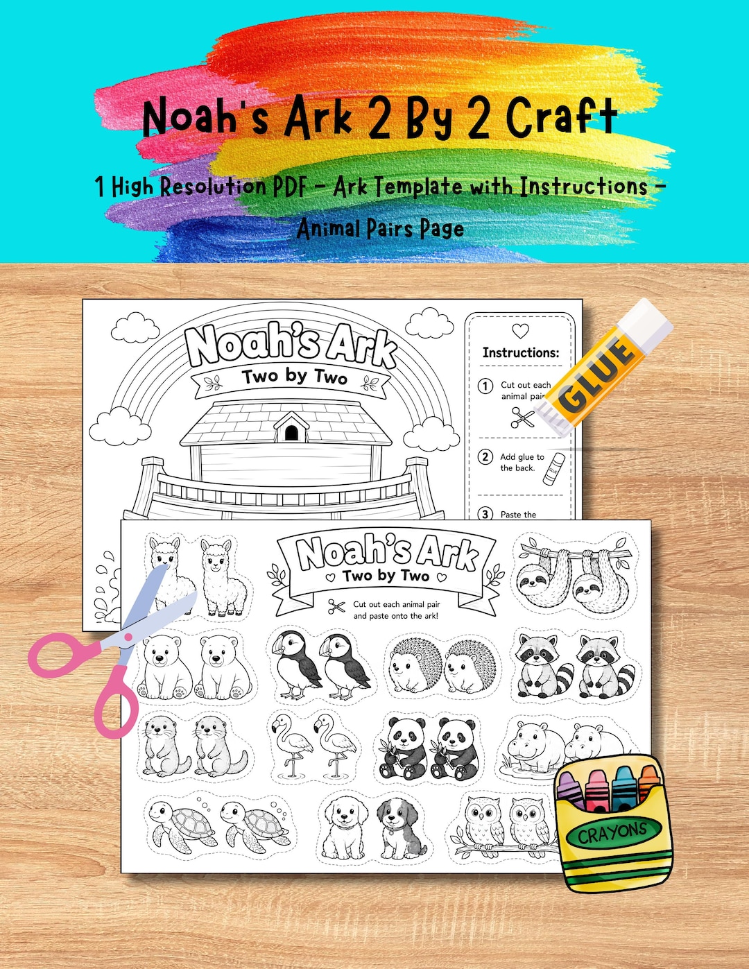 Noah's Ark Preschool Craft for Kids, Sunday School & Vacation Bible ...