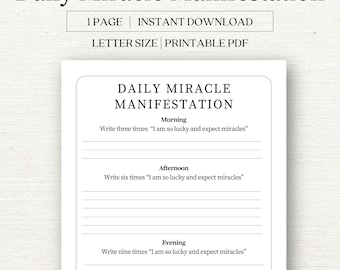 Daily Manifestation Checklist | 369 Method | Law of Attraction Journal | Manifestation Method