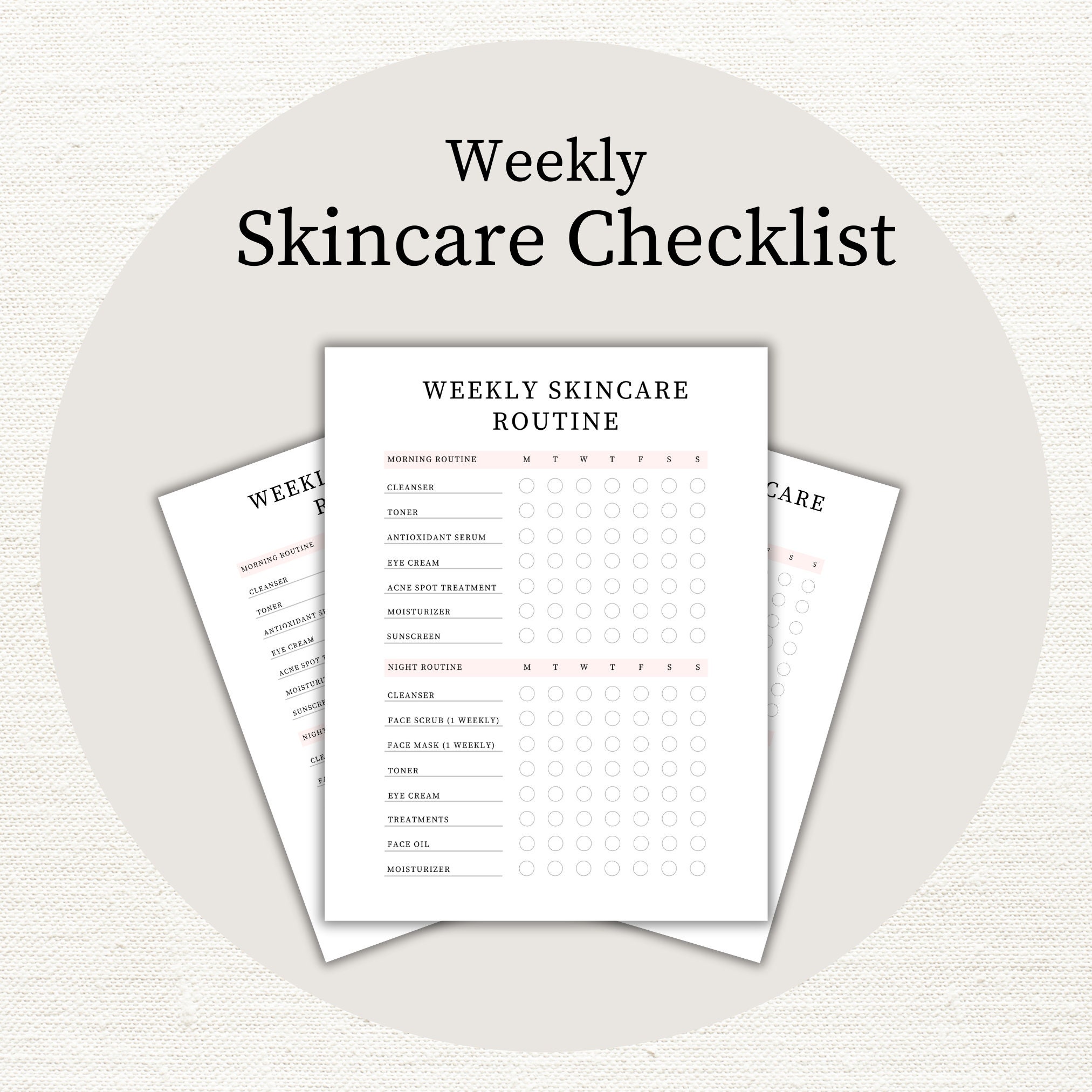 Skincare Routine Checklist | Skincare Routine | Skincare Planner | Clear Skin Planner - Etsy