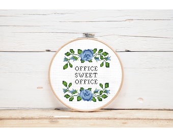office sweet office cross stitch pattern, funny cross stitch pattern, cross stitch PDF, Modern counted cross stitch chart