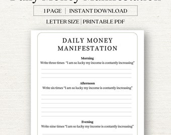 Money Manifestation Checklist | 369 Method | Law of Attraction Journal | Money Manifestation Method